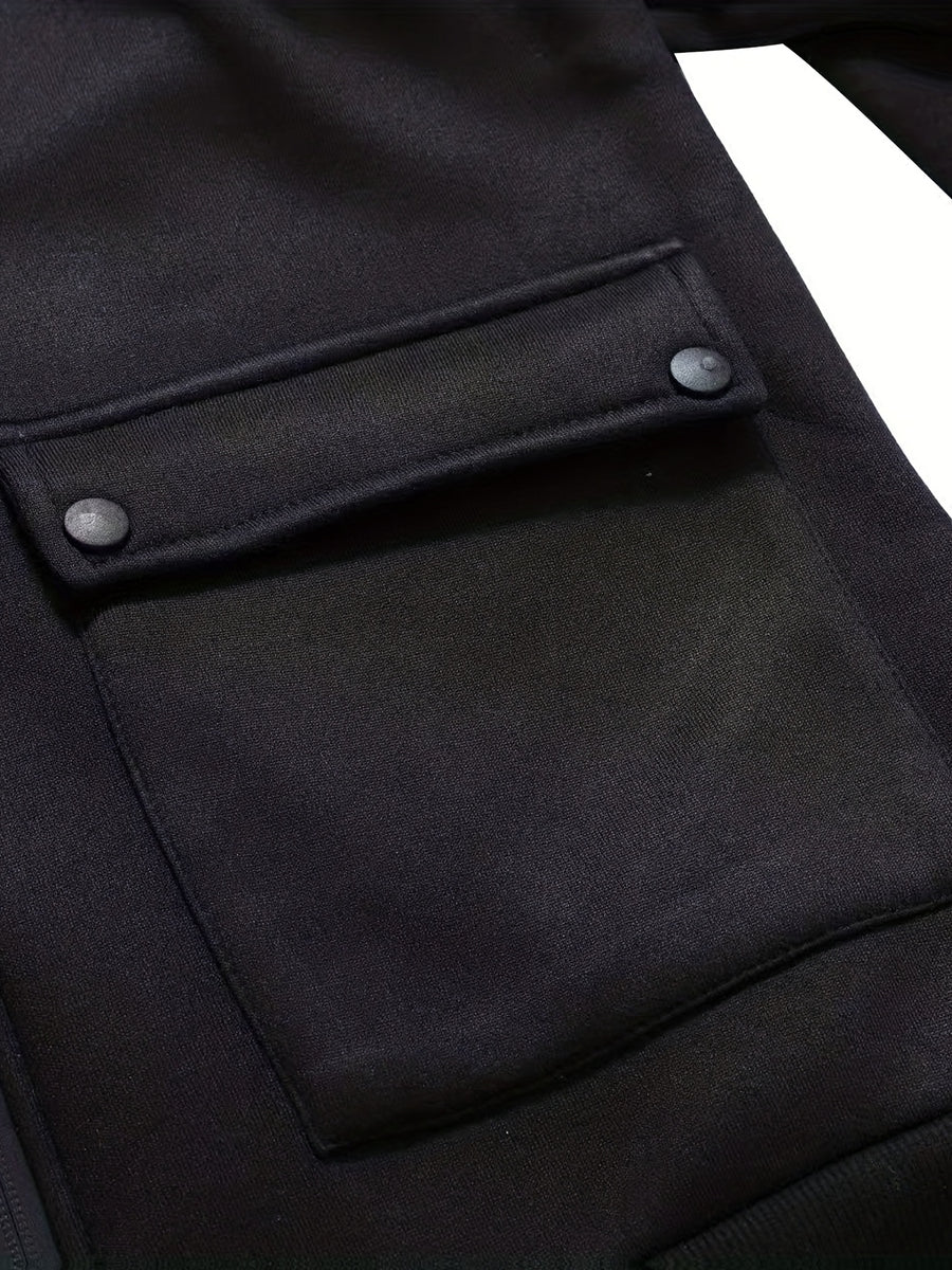 Veste long, à capuche, gris foncé, détail du vêtement