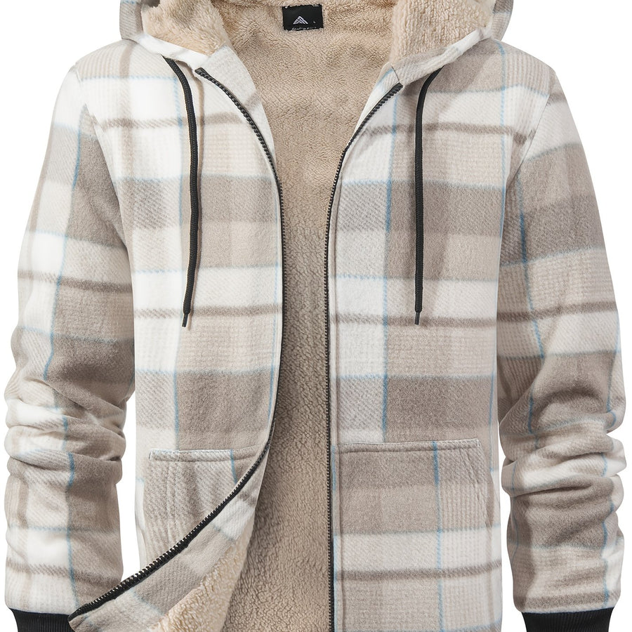 Veste, à carreaux, à capuche, grille 04, coloris grille 06, détail