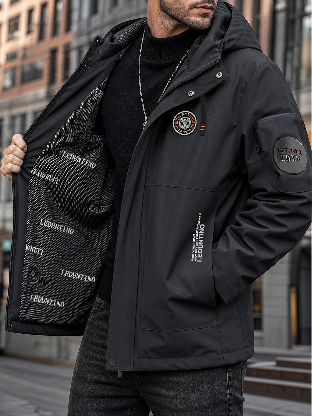 Veste pour homme, à capuche, blanc