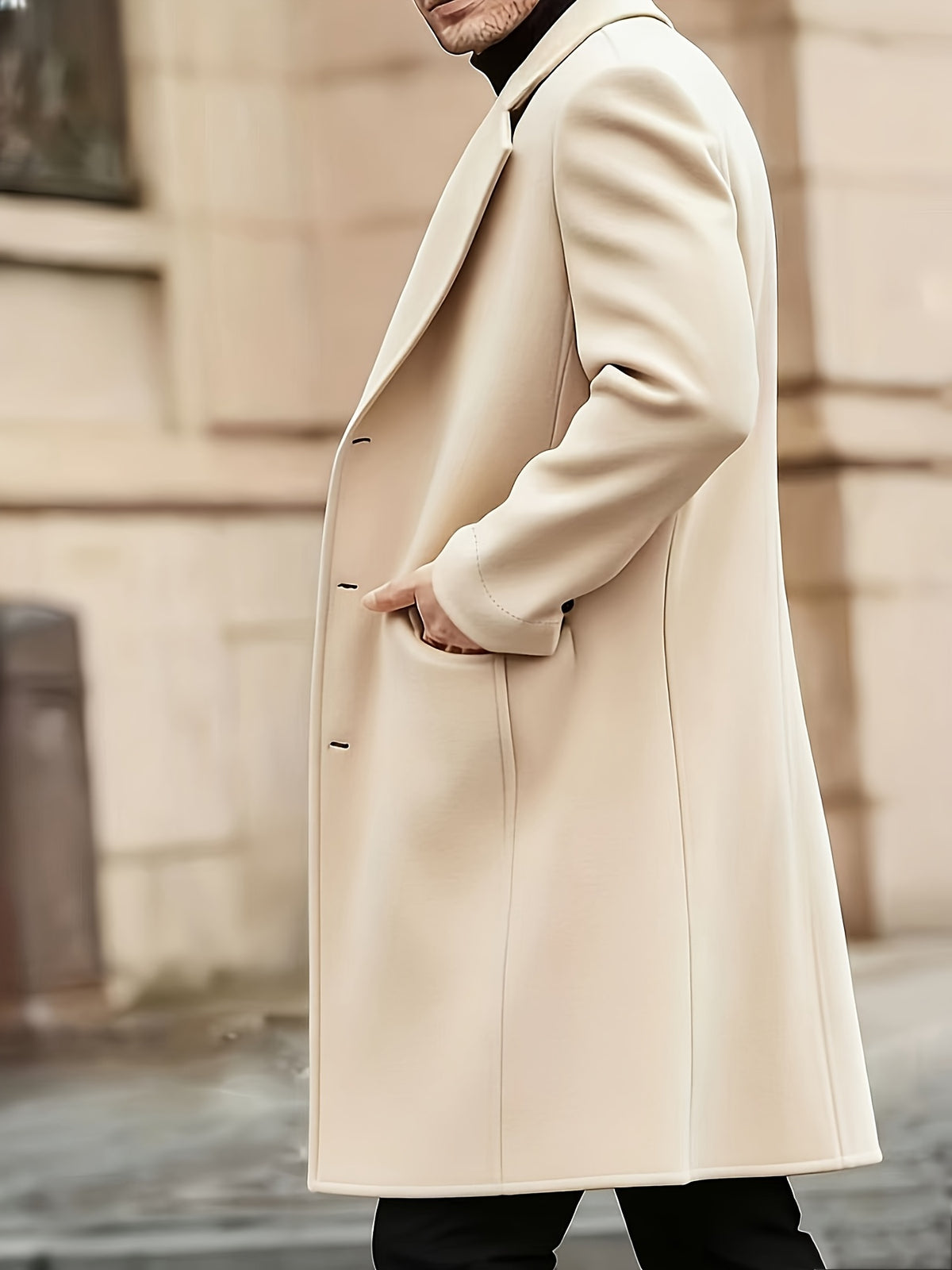 Trench pour homme, coupe-vent, à revers