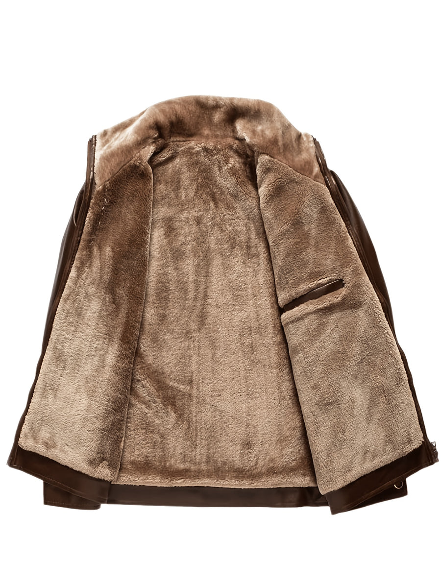 Veste en fausse fourrure, à revers, café, photo 5