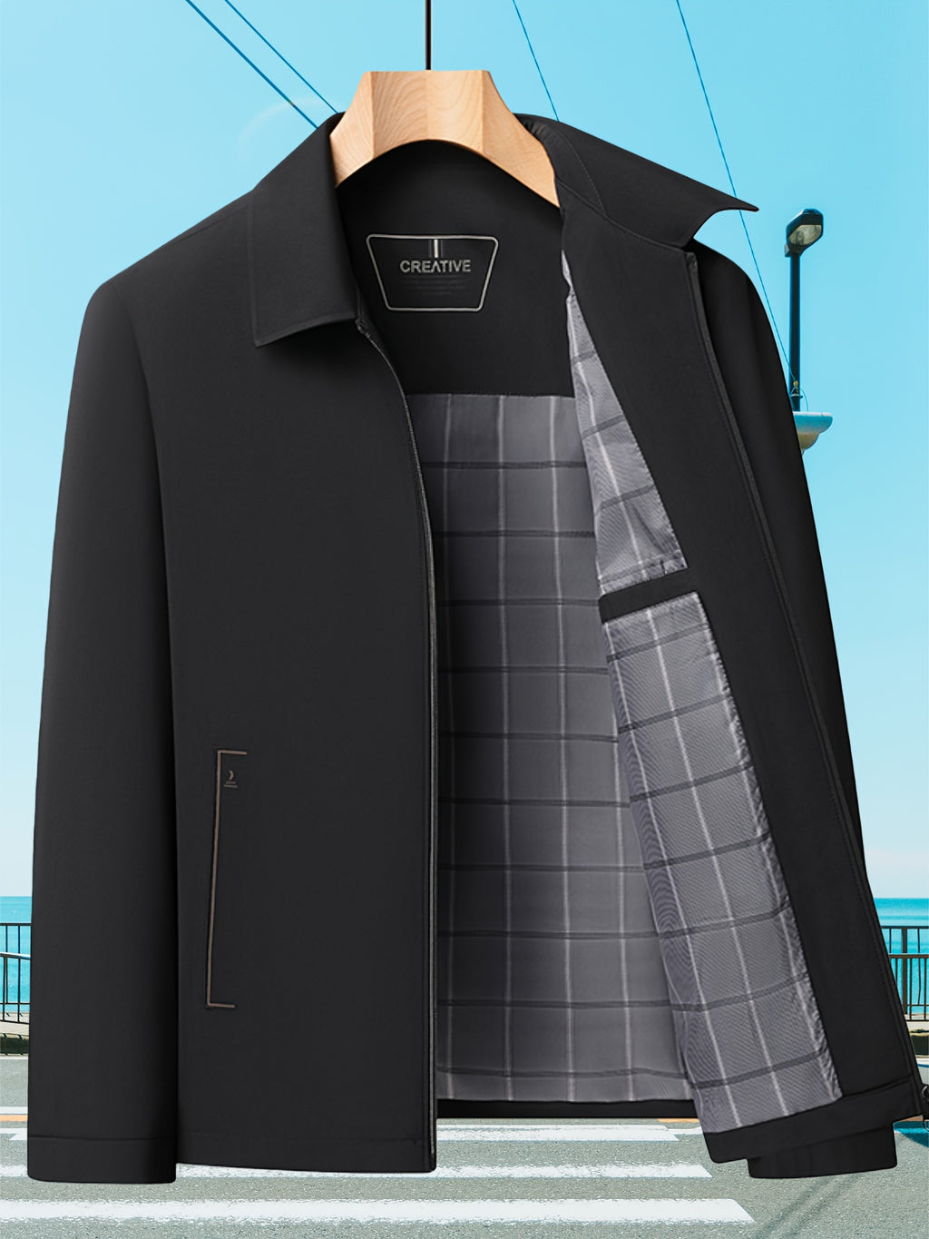 Veste pour homme, à revers, jd1008 xing - 407 noir