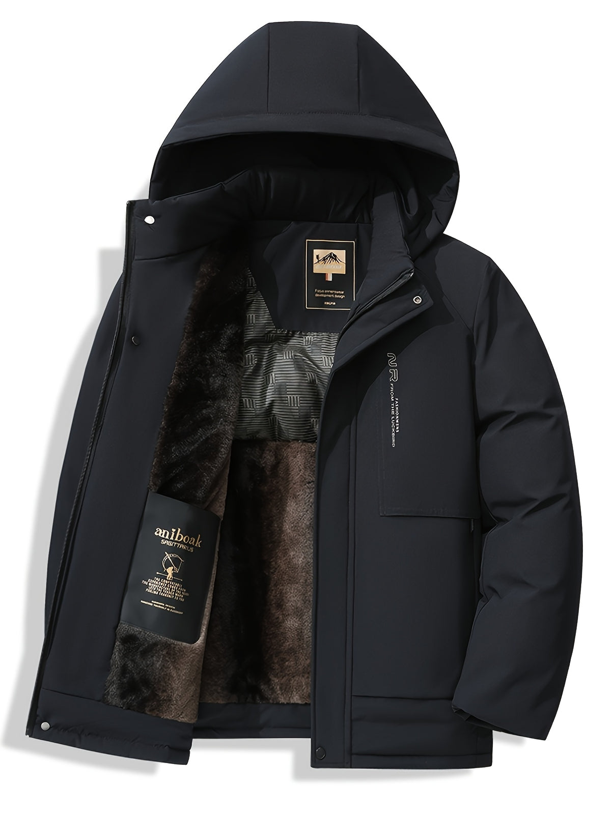 Parka matelassée pour homme, coupe-vent, à capuche, gris vert