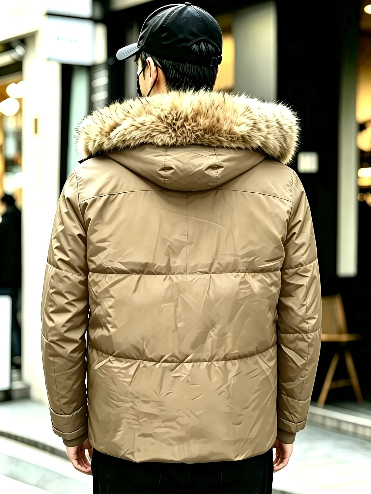 Manteau pour homme, grandes tailles, à capuche, olive