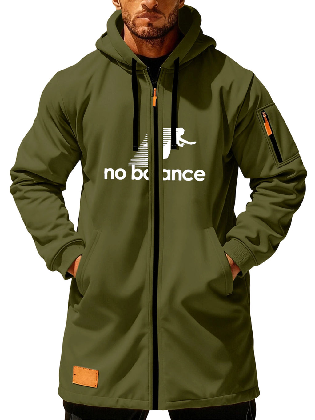 Trench pour homme, à capuche, kaki