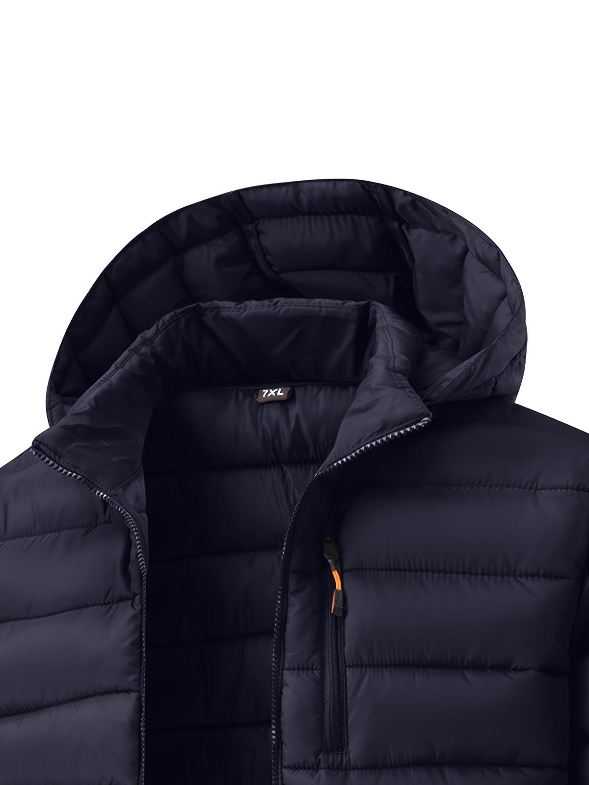 Manteau matelassé pour homme, coupe-vent, à capuche, bleu marine