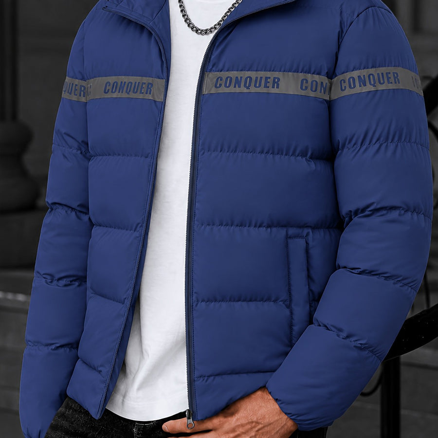 Manteau matelassé, à capuche, bleu foncé, coloris bleu foncé