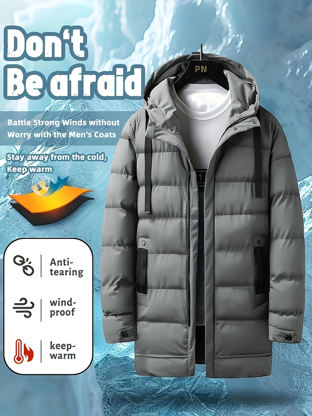 Manteau pour homme, imperméable, à capuche