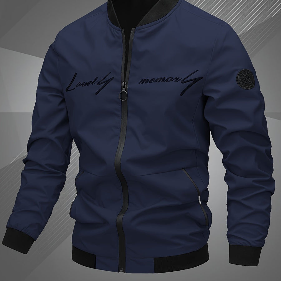 Veste, zone grise, coloris bleu marine