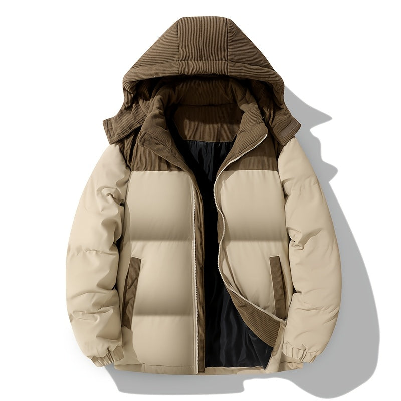 Veste pour homme, velours côtelé, à capuche