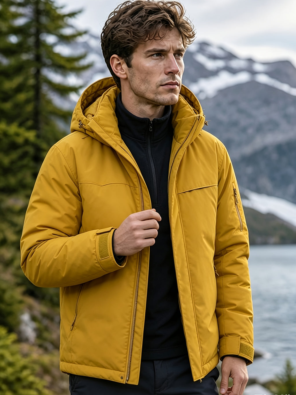 Veste pour homme, à capuche, gris de yinchuan