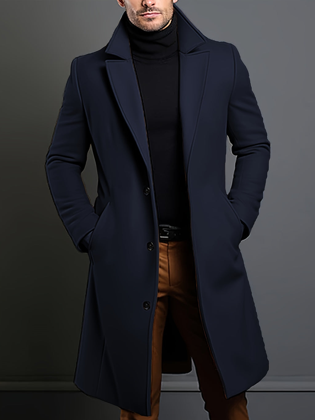 Veste, tweed, à revers, bleu marine, détail du vêtement