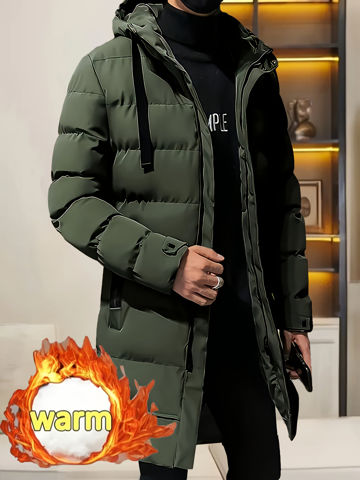 Manteau pour homme, imperméable, à capuche