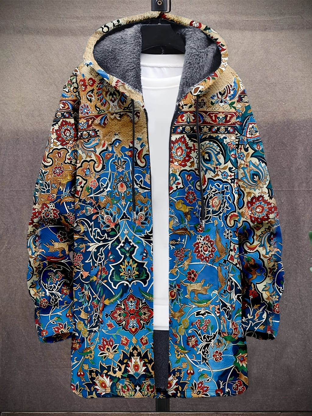 Manteau long pour homme, à capuche, long