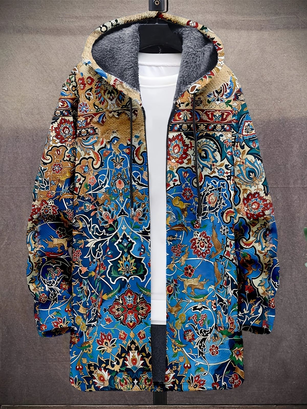 Manteau long pour homme, à capuche, long