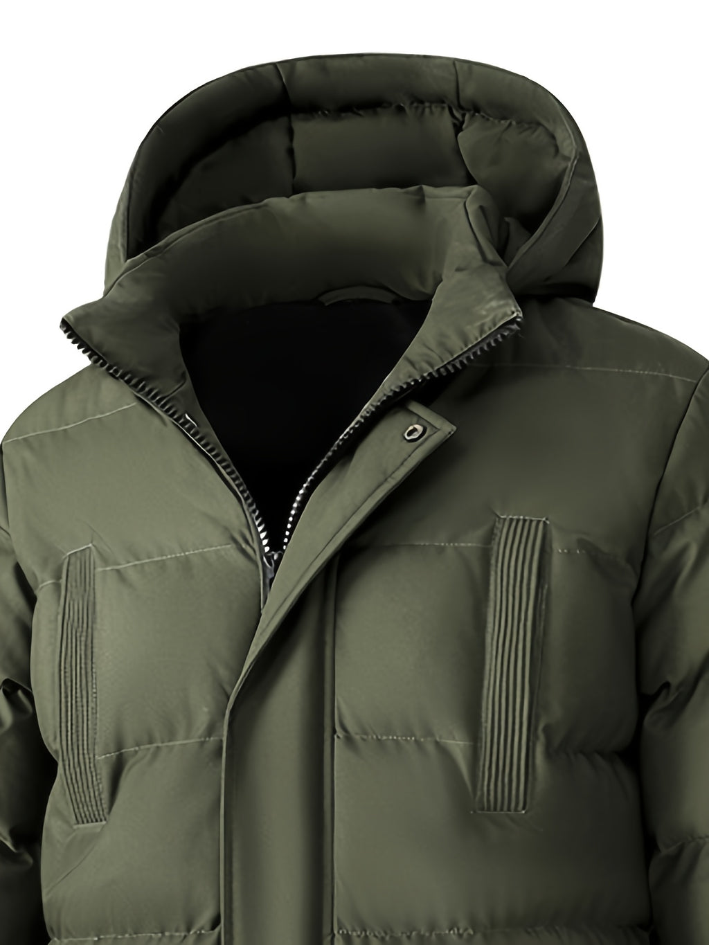 Veste long pour homme, grandes tailles, à capuche
