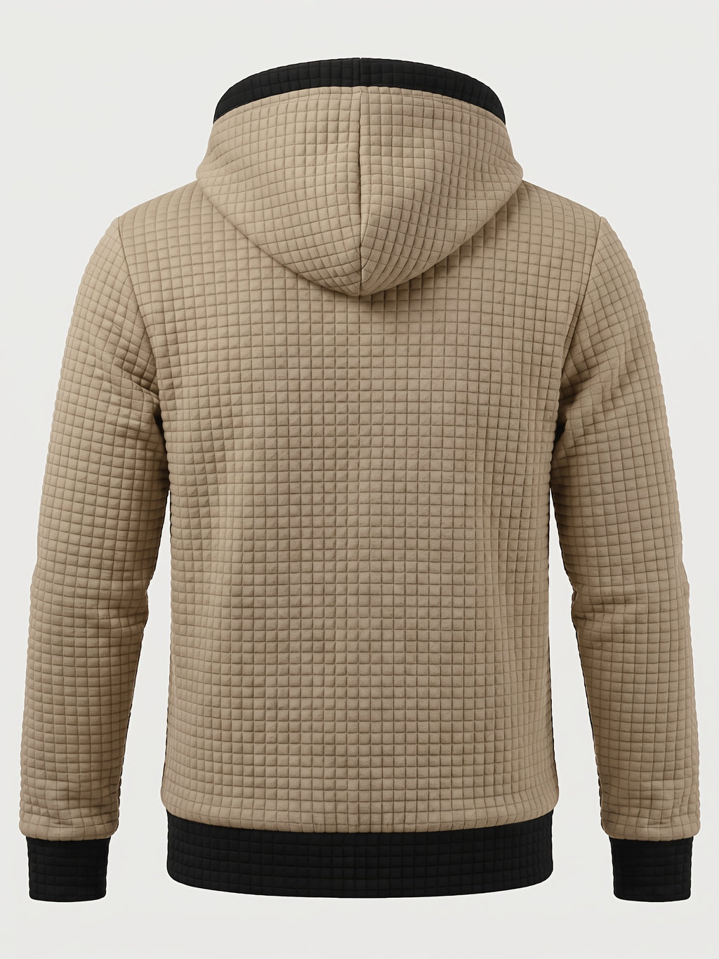 Veste pour homme, à carreaux, à capuche, ho noir