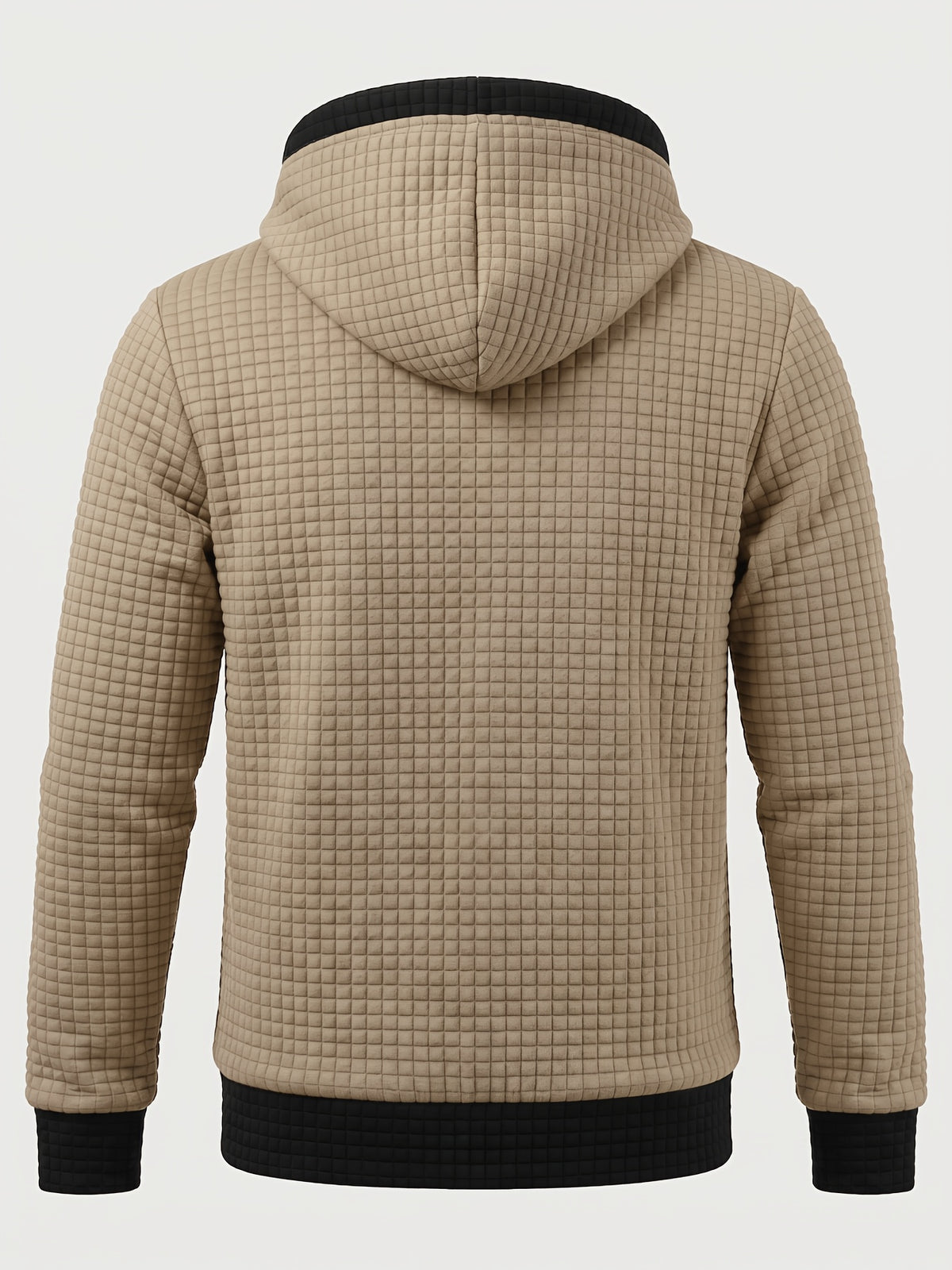 Veste pour homme, à carreaux, à capuche, ho noir