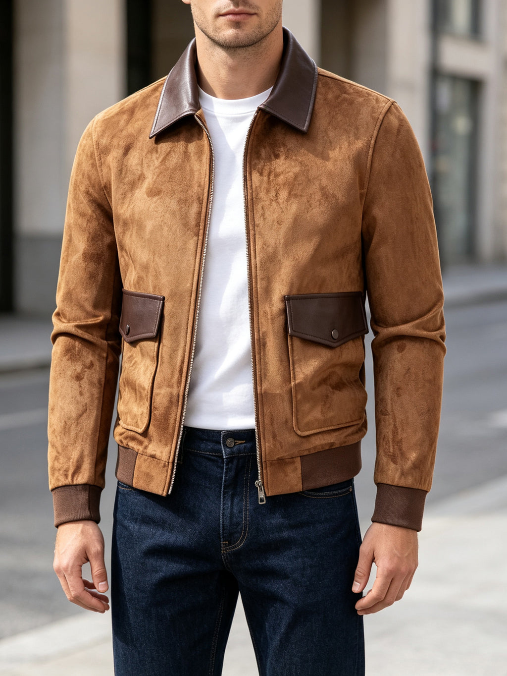 Blouson, à revers, détail du vêtement