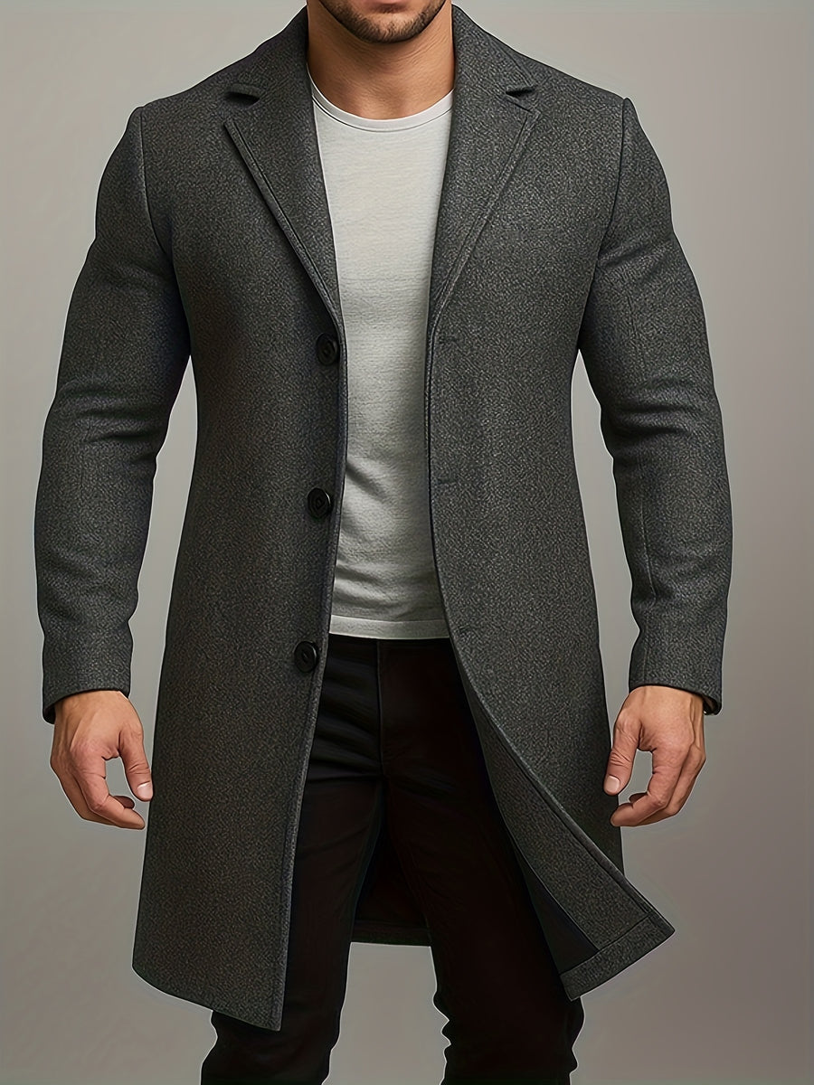 Manteau, tweed, à revers, gris foncé, détail du vêtement