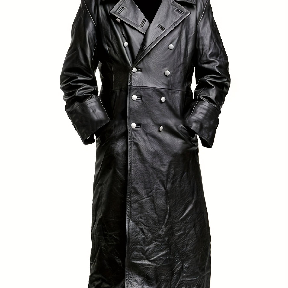Manteau mi-long, à revers, noir, coloris noir Image