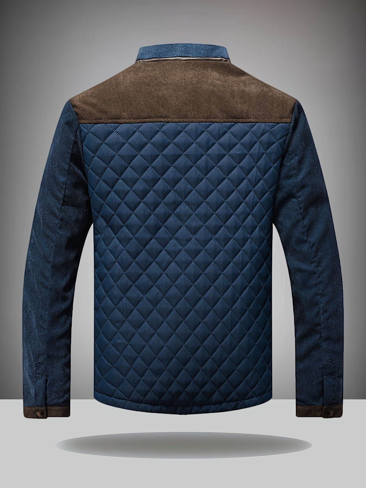 Veste matelassée pour homme, patchwork, à col montant