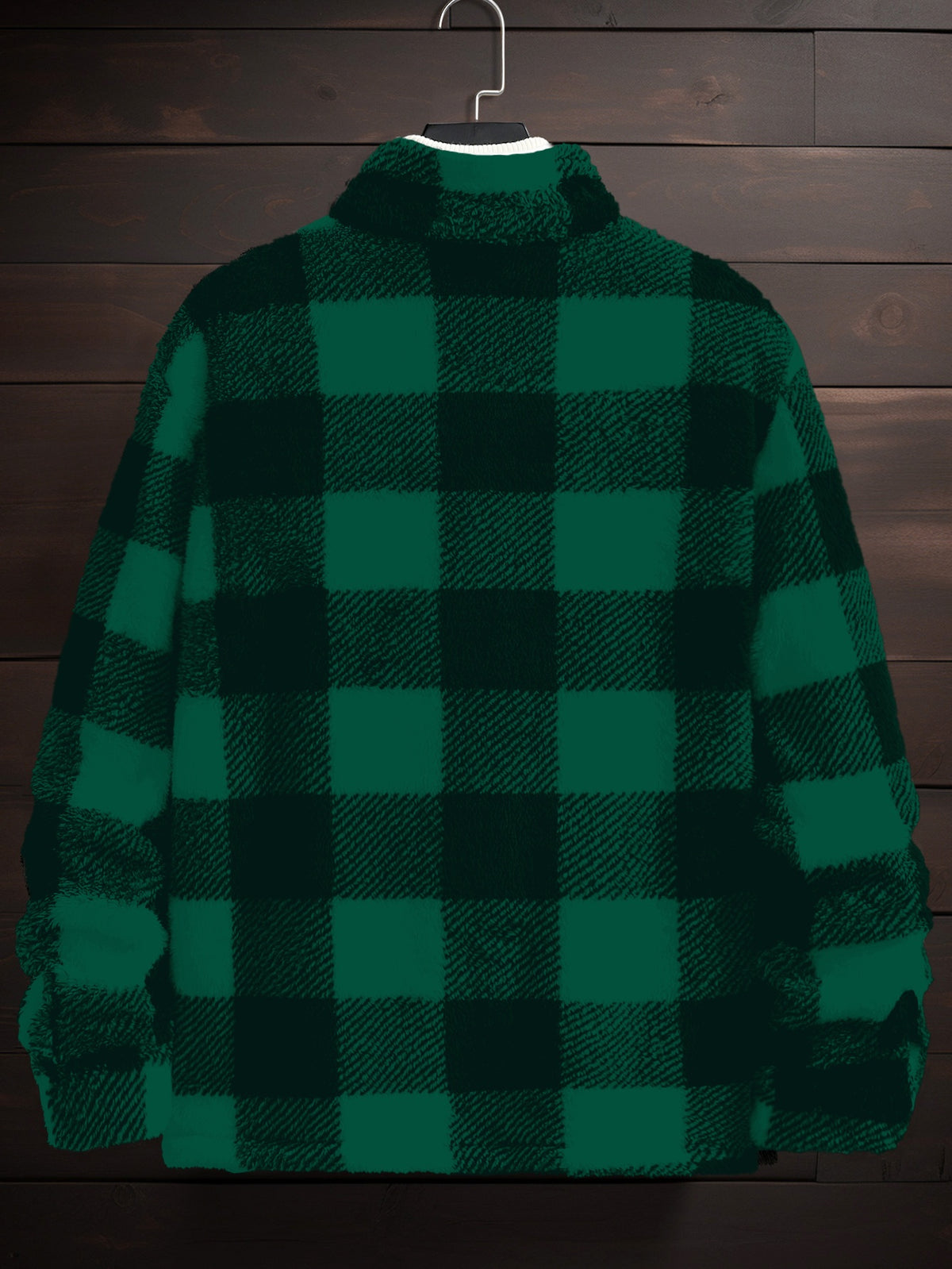 Veste long pour homme, polaire, à revers, kaki