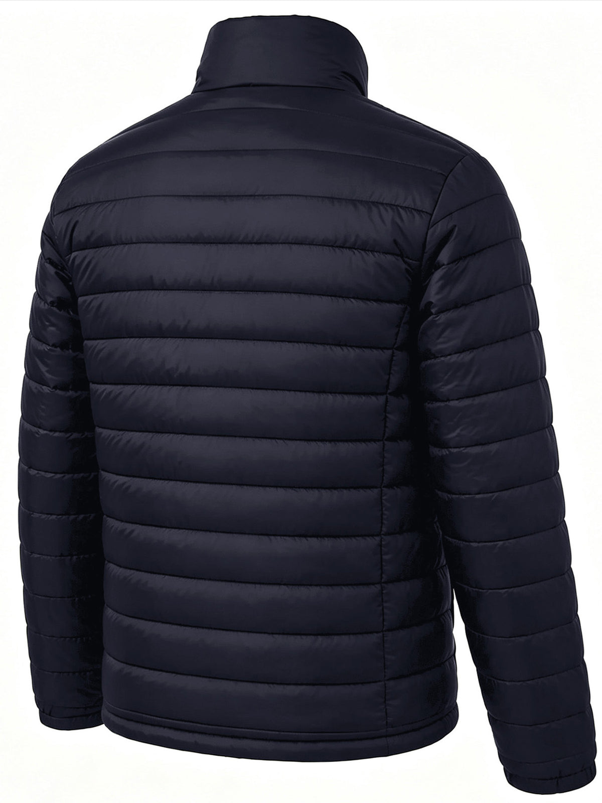Manteau matelassé pour homme, à rayures, à col montant