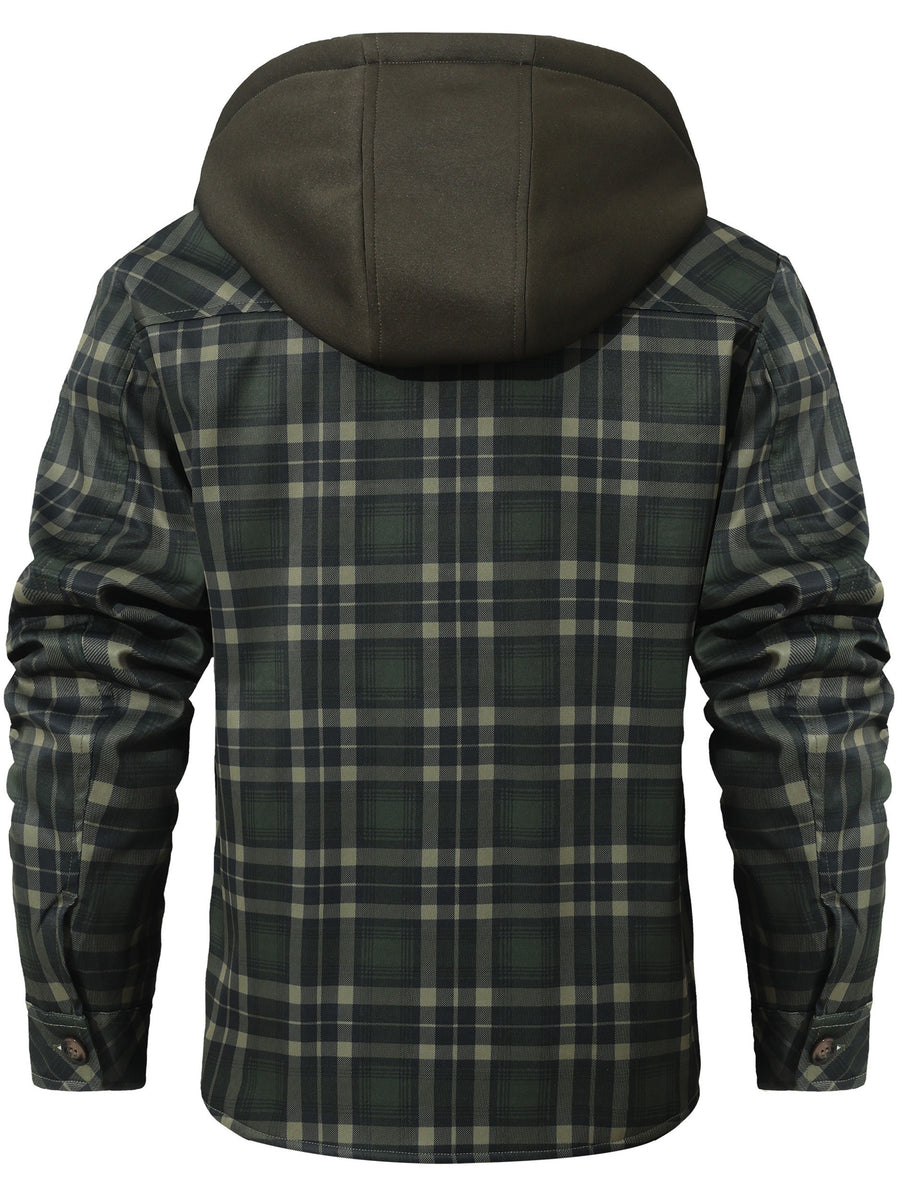 Veste, patchwork, à capuche, noir, photo 23
