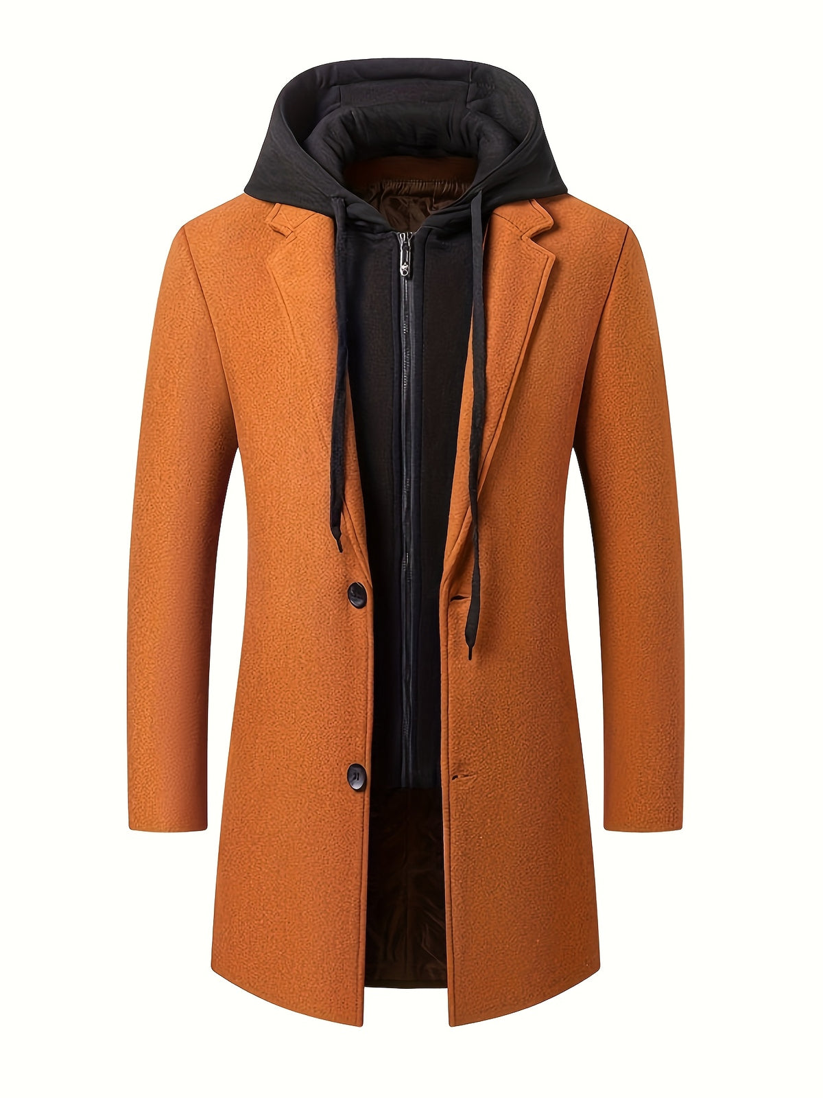 Pardessus en laine mi-long pour homme, 50 % laine, tweed
