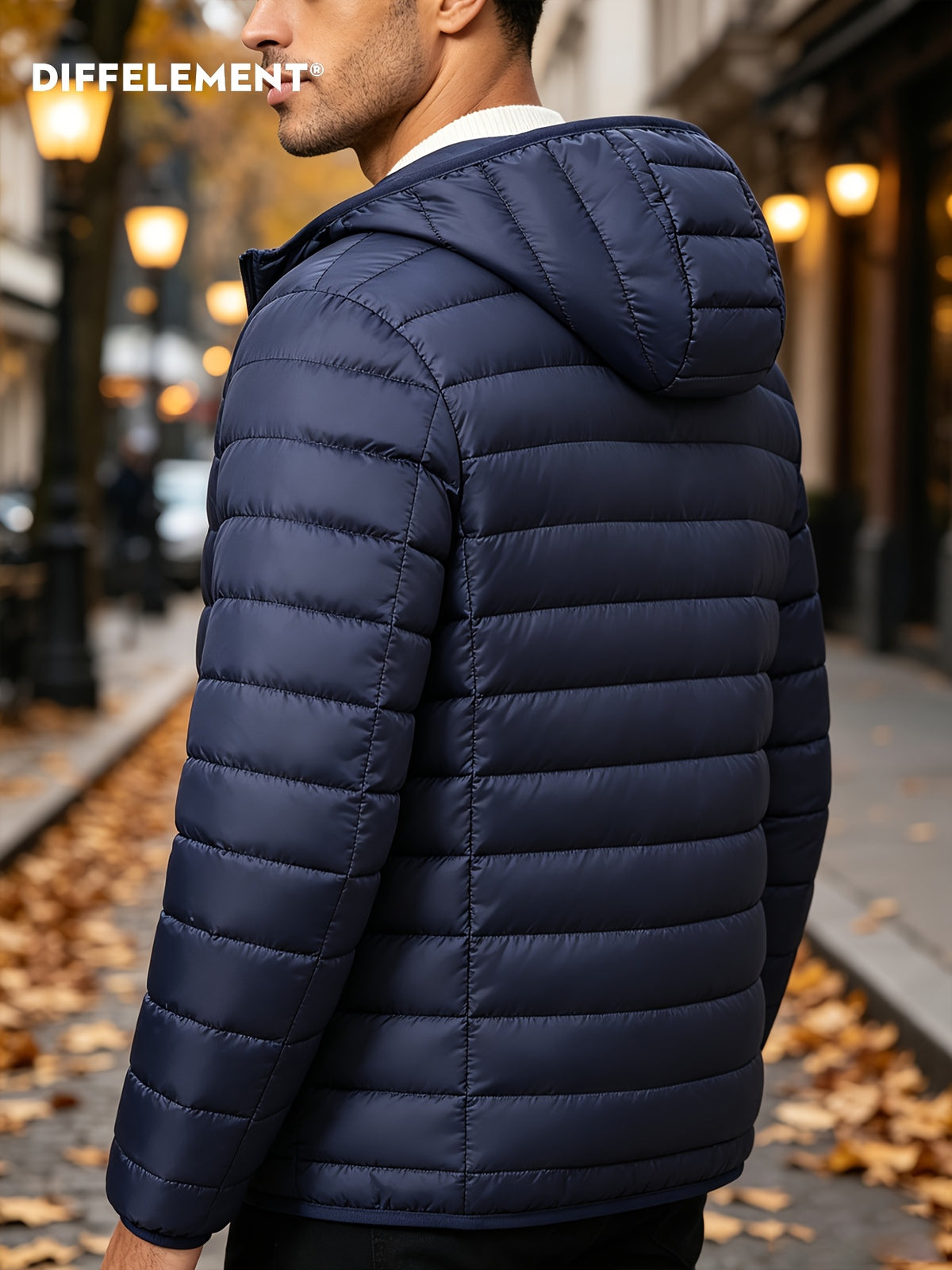 Veste pour homme, coupe-vent, à capuche, noir