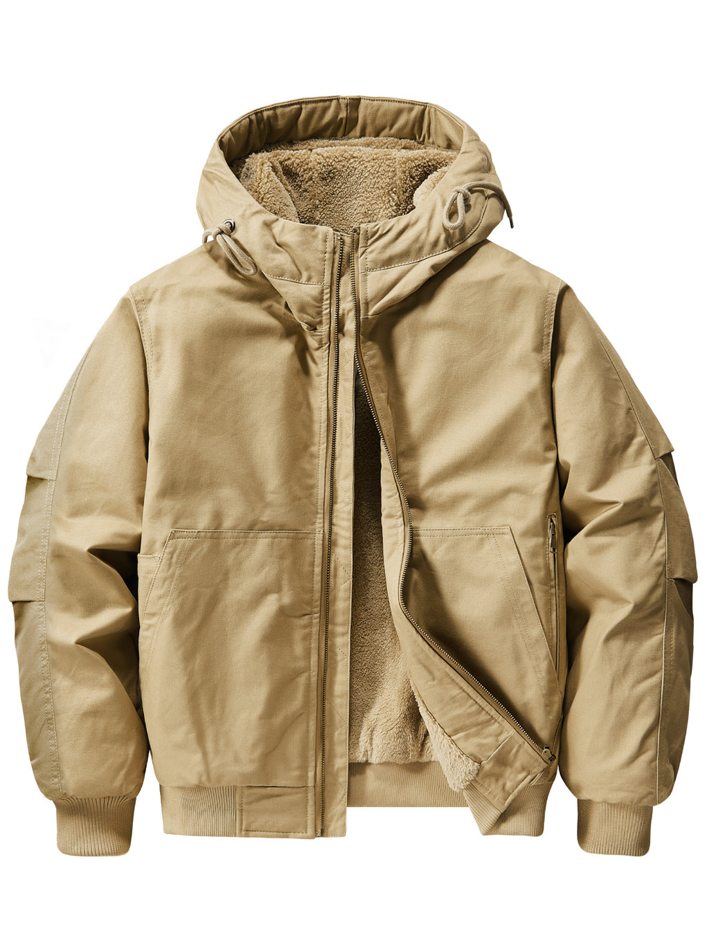 Blouson pour homme, polaire, à capuche