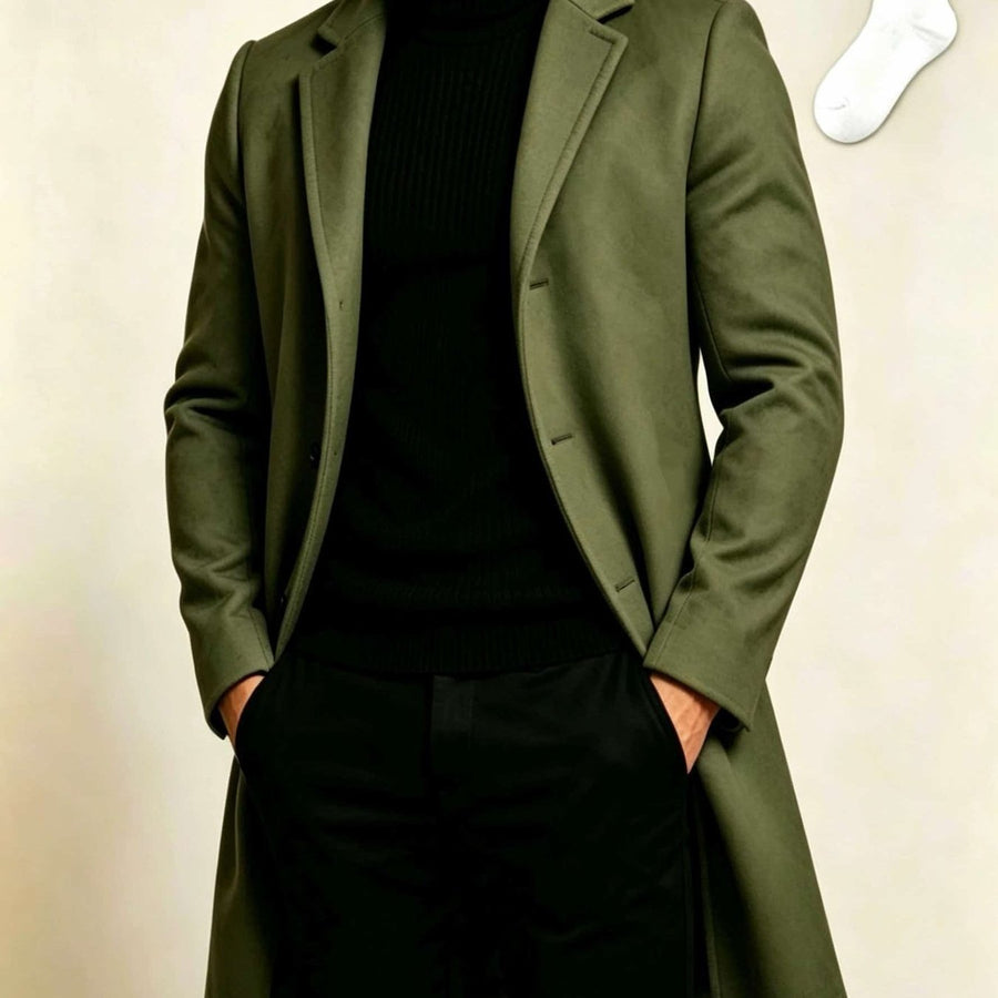 Trench, à revers, modele 11, coloris vert fougère