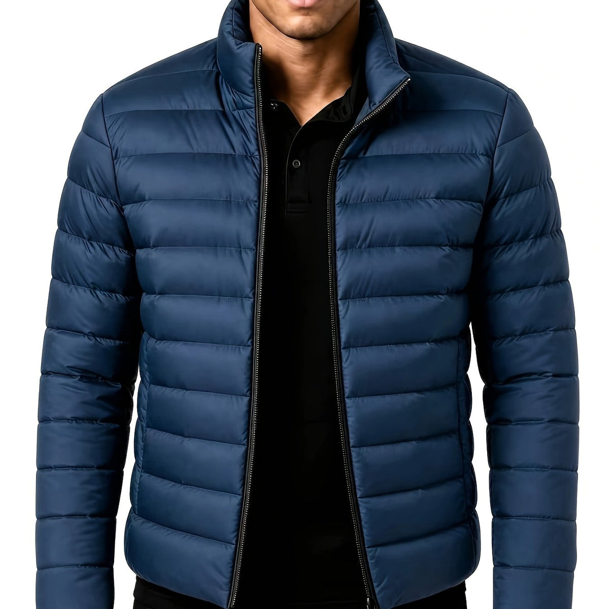 Veste, à col montant, marron 2, coloris couleur marine Image