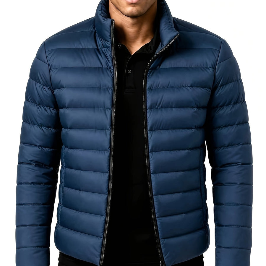 Veste, à col montant, marron 2, coloris couleur marine