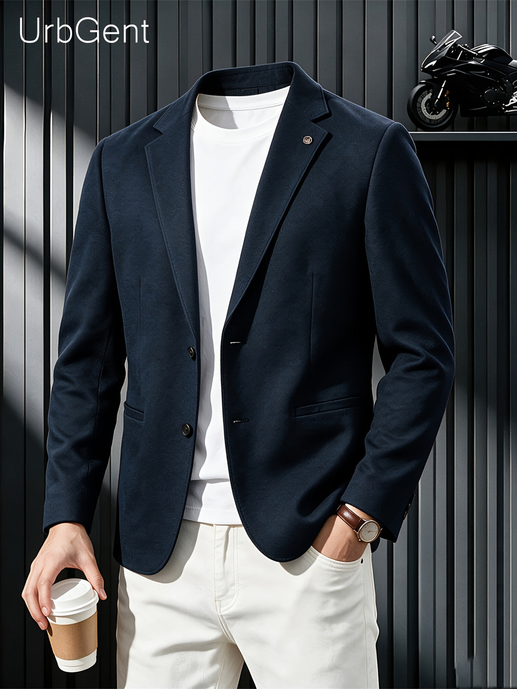 Veste, bleu, détail du vêtement