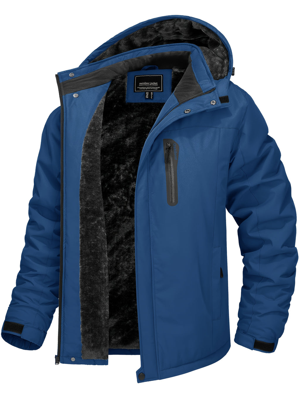 Veste pour homme, capuche amovible, vert militaire
