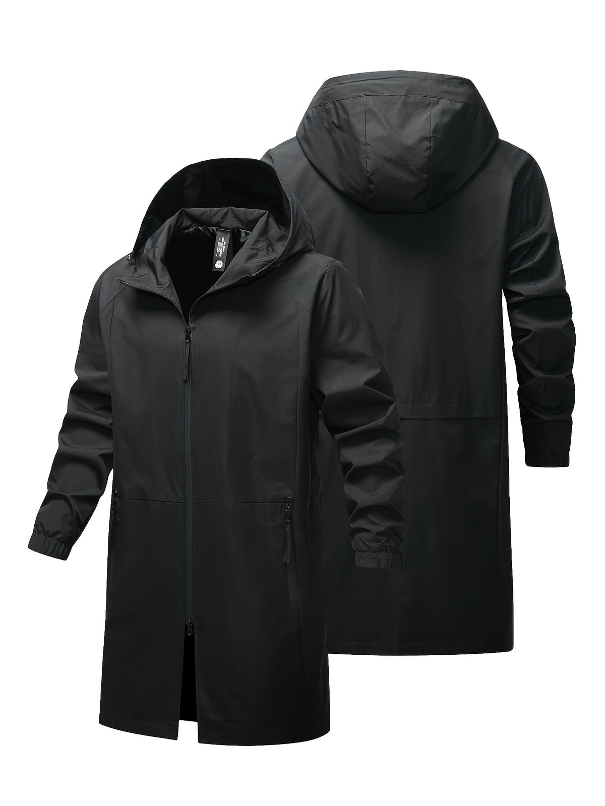 Veste pour homme, grandes tailles, à capuche, col montant