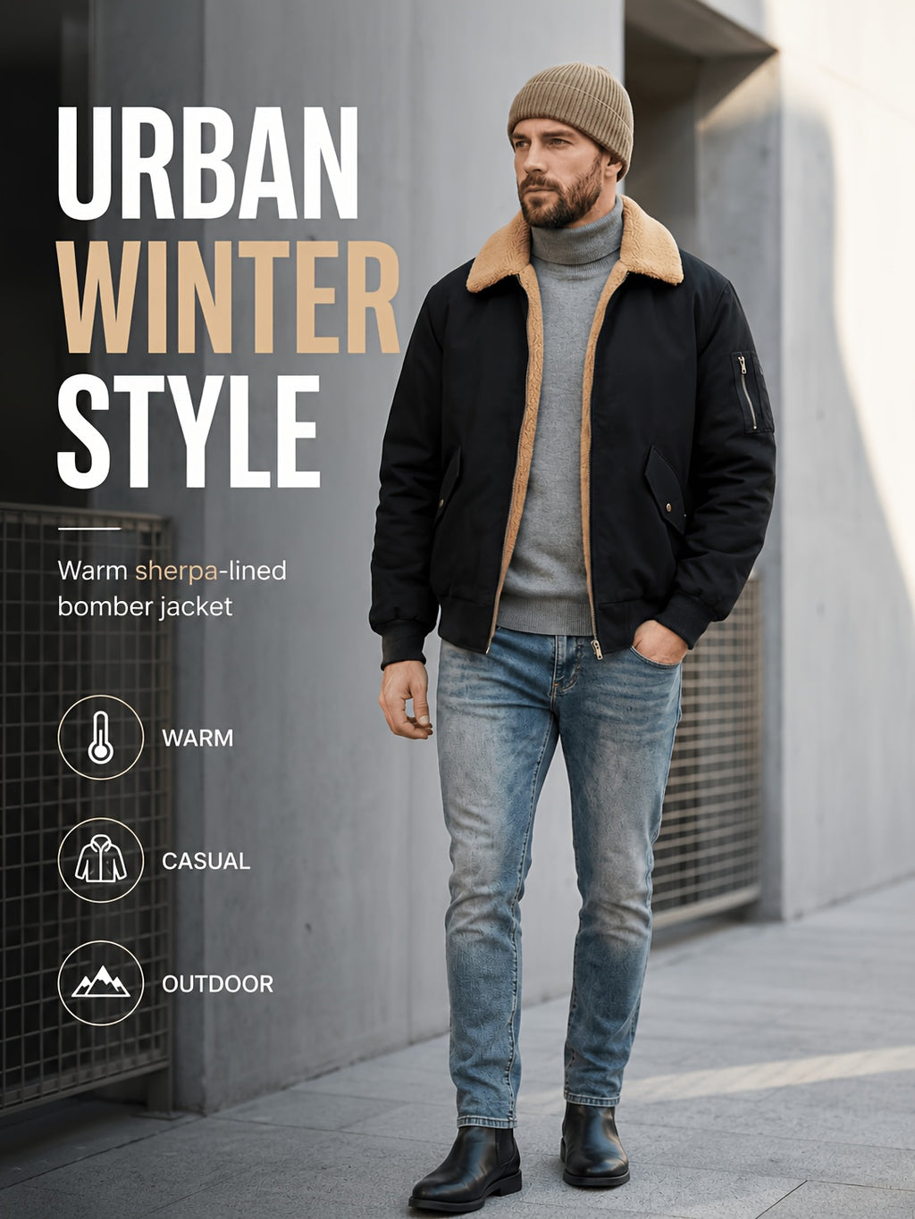 Veste pour homme, coupe-vent, noir