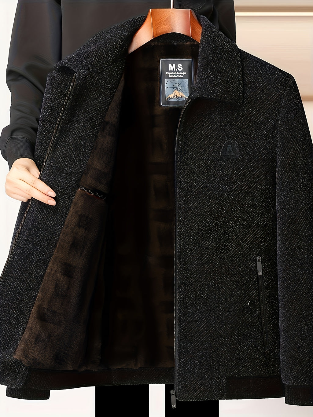 Veste pour homme, polaire, à revers
