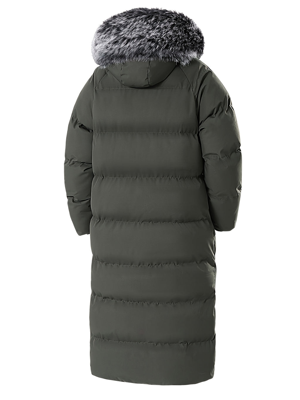Manteau matelassé long pour homme, à capuche