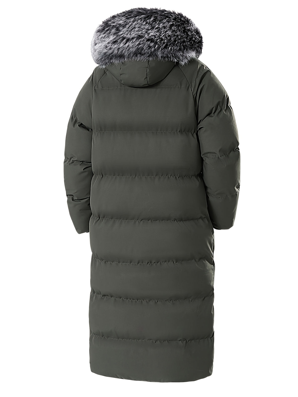 Manteau matelassé long pour homme, à capuche