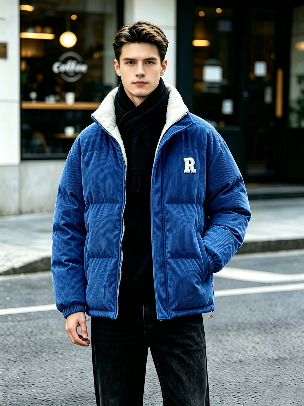 Manteau pour homme, coupe-vent, à col montant