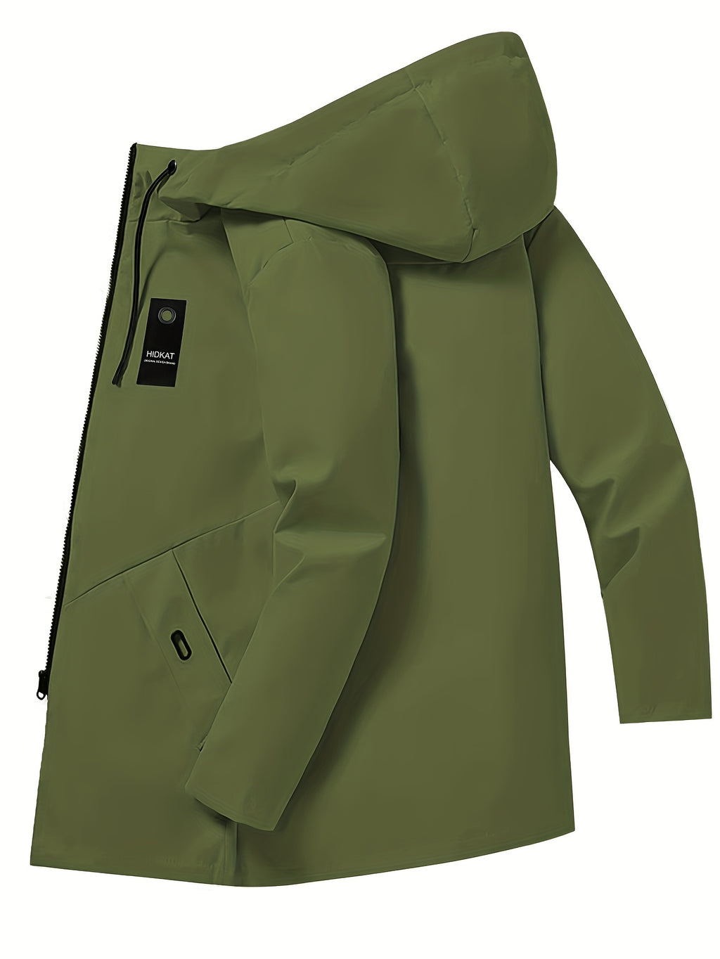Trench long, à capuche, vert, photo 7