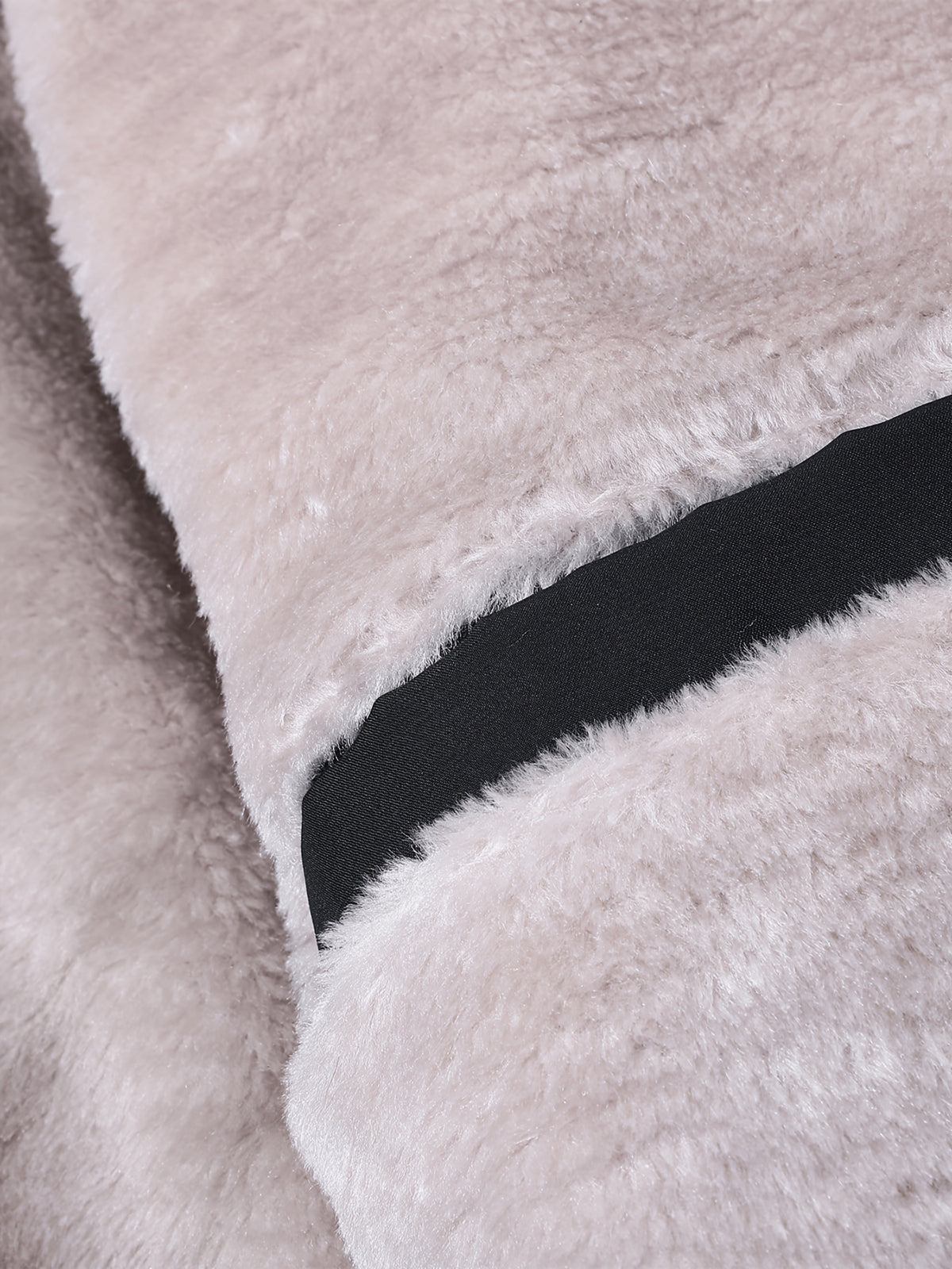 Veste en fausse fourrure pour homme, polaire, à capuche, noir