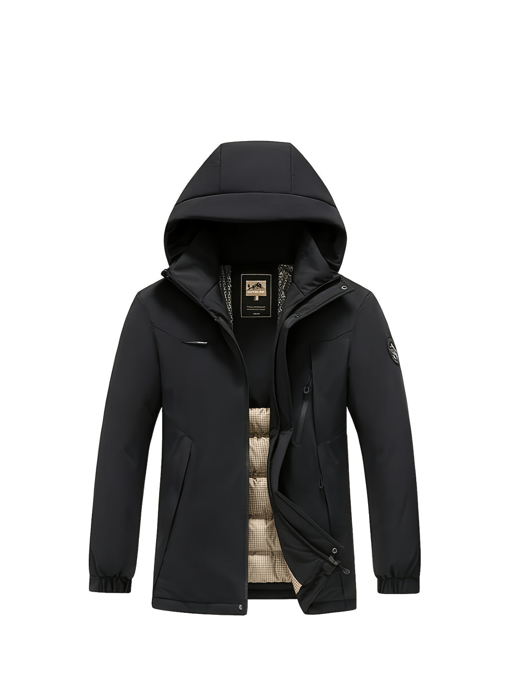 Manteau matelassé pour homme, à capuche, jaune