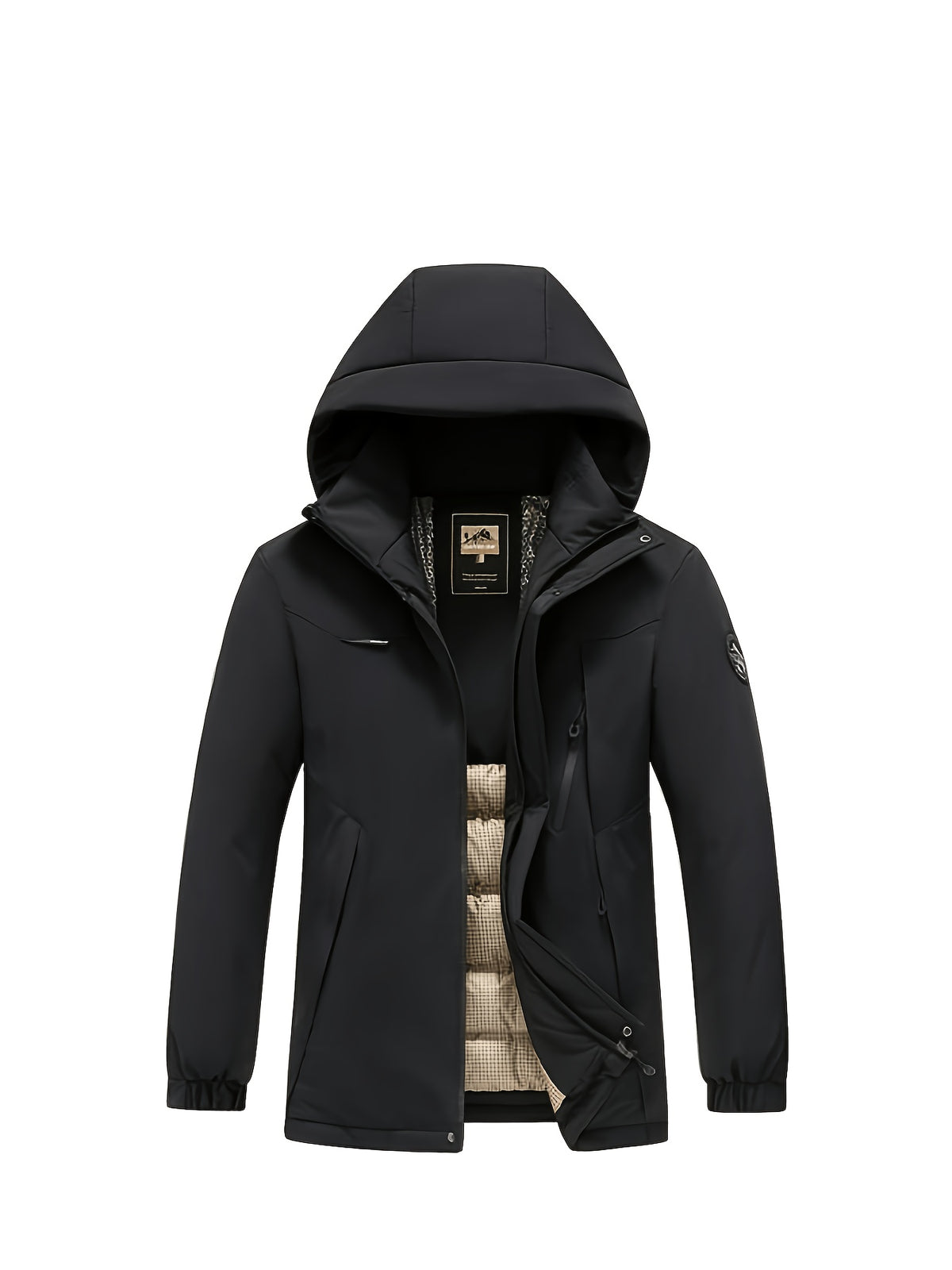 Manteau matelassé pour homme, à capuche, jaune