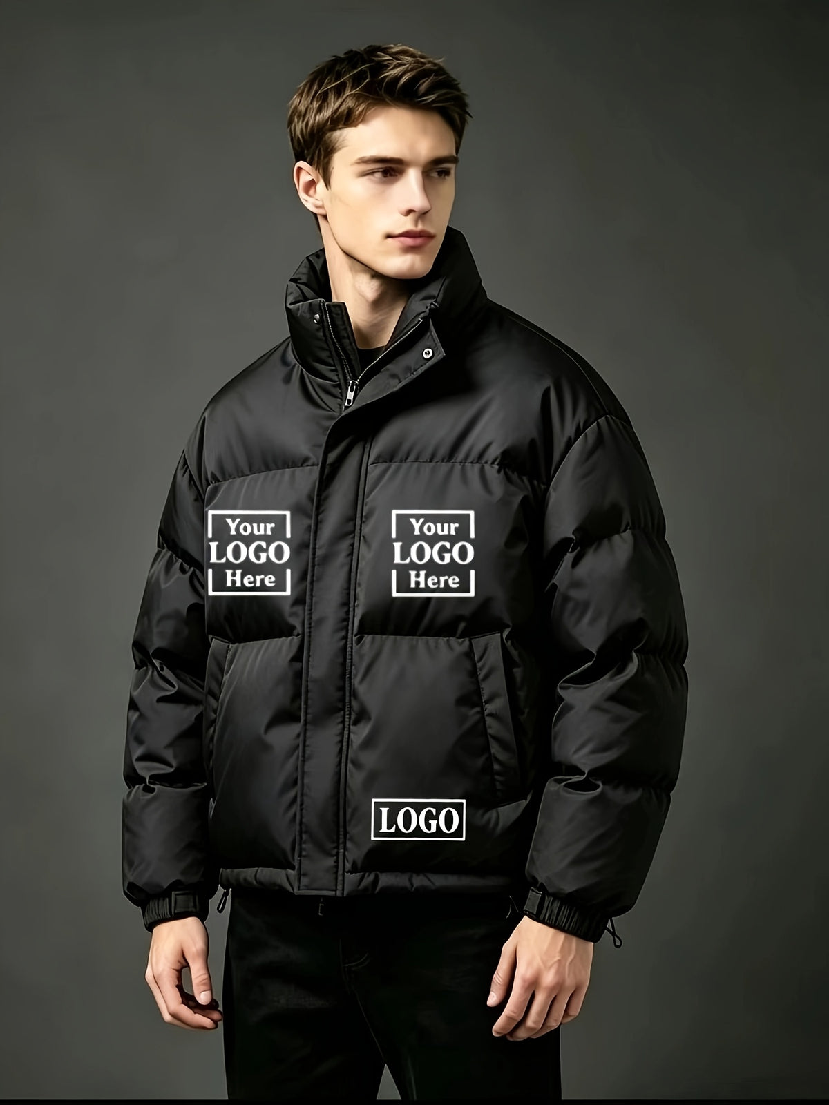 Veste pour homme, à col montant, bourgogne