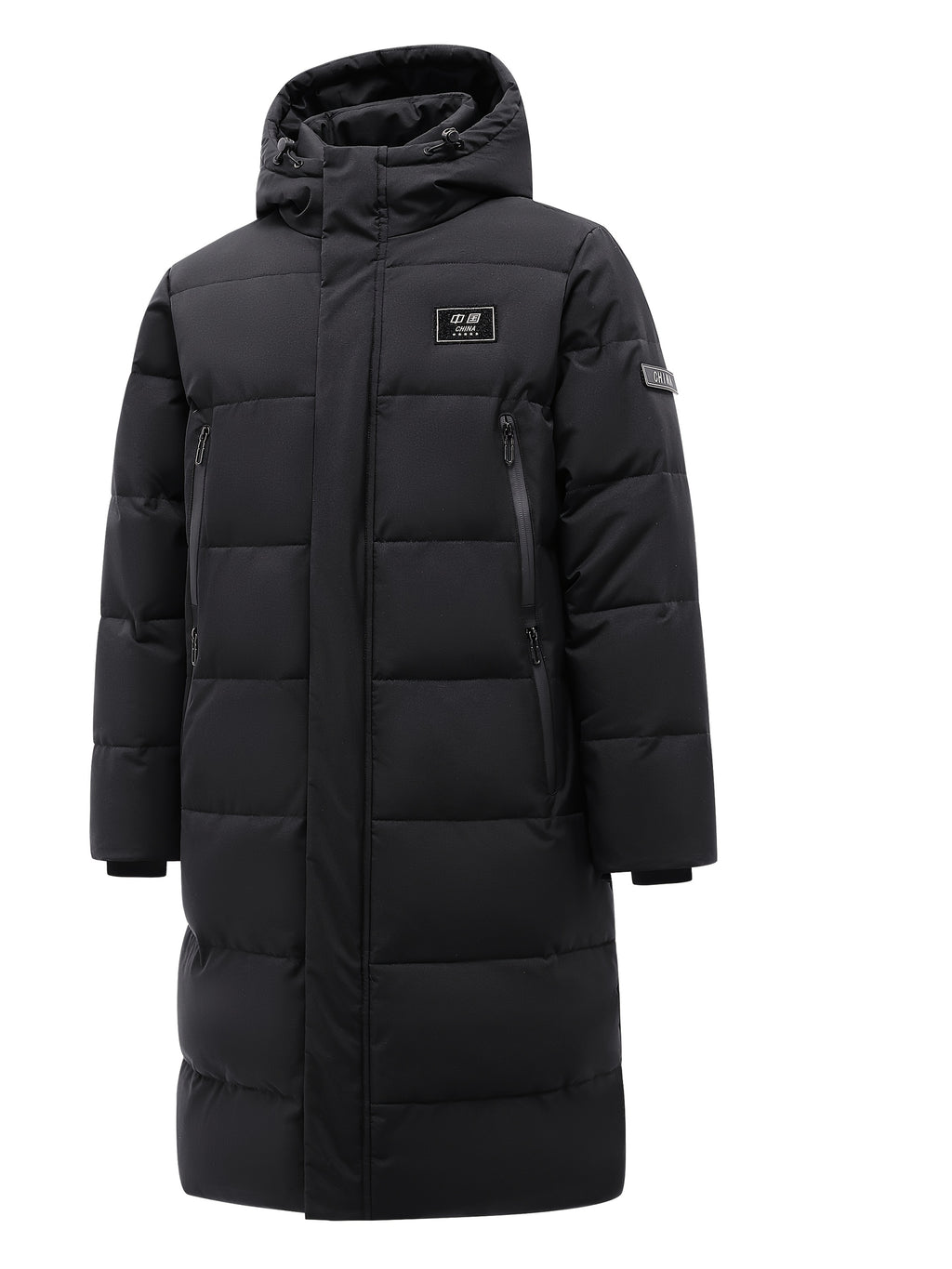 Veste matelassée long pour homme, à capuche