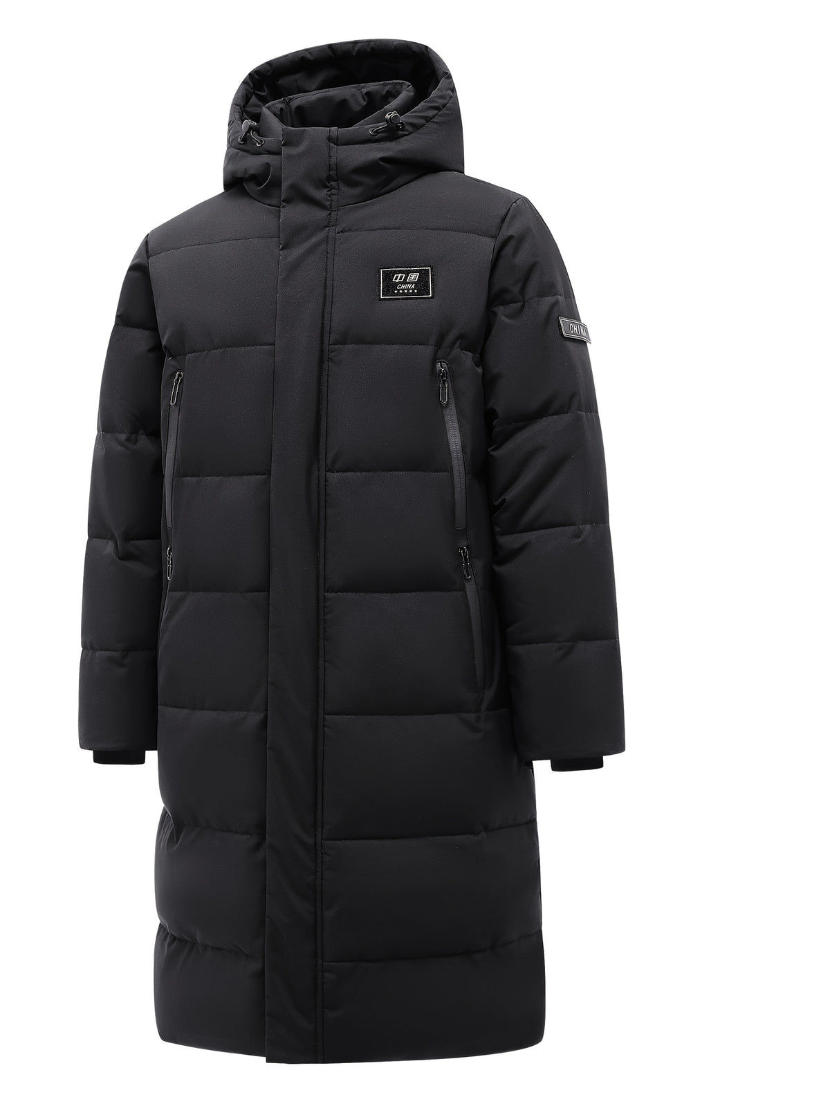 Veste matelassée long pour homme, à capuche